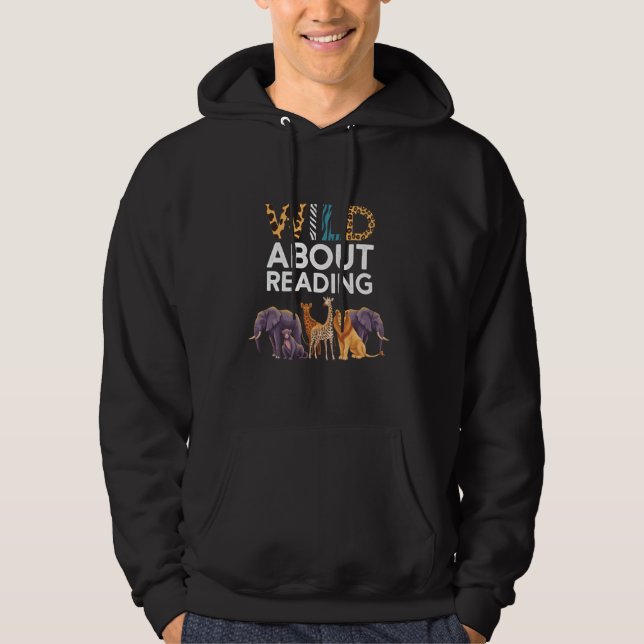 Veste À Capuche Wild About Reading Books Reader Lover Bookworm Lib (Devant)