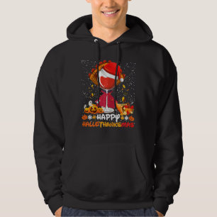 Veste À Capuche Wine Glasses Witch Santa Hat