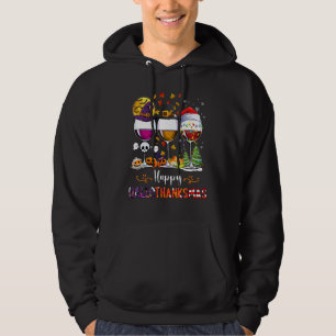 Veste À Capuche Wine Glasses Witch Santa Hat