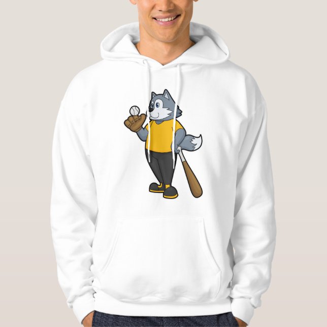 Veste À Capuche Wolf au baseball avec batte de baseball (Devant)