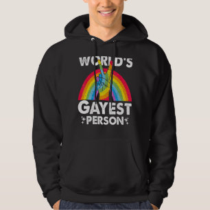 Veste À Capuche Worlds Gayest Person Fier Mois Gay pride Rainbow