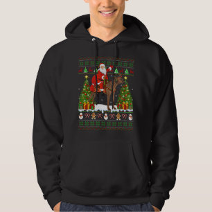 Veste À Capuche Xmas Ugly Père Noël équitation Rhodesian Ridgeback