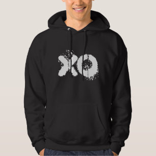 Veste À Capuche XO texte blanc, noir 
