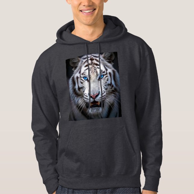 Veste À Capuche Yeux Bleus Blancs (Devant)