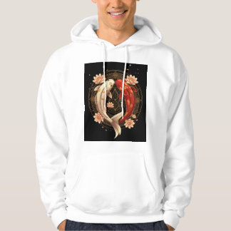 Veste À Capuche Yin Yang Koi Fish with Lotus Mandala