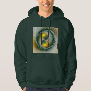 Veste À Capuche Yin Yang Vert Jaune Abstrait coloré Fractal