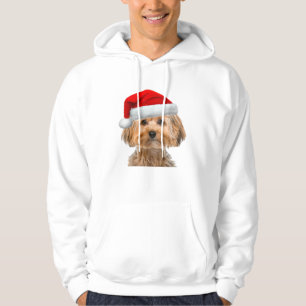 Veste À Capuche Yorkie Chemise mignonne Chien Santa Hat Image Drôl