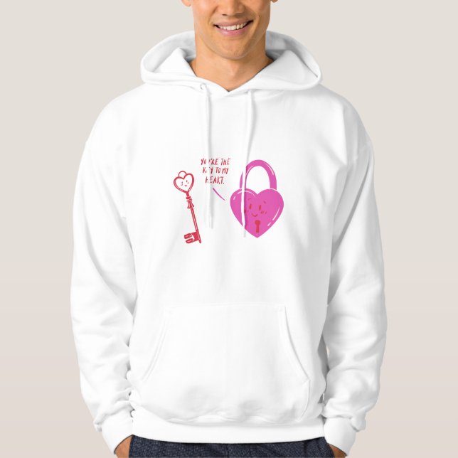 Veste À Capuche You Are The Key To My Heart Valentine Quotes (Devant)