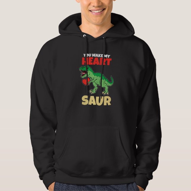 Veste À Capuche You Make My Heart Saur Valentines Day  Dinosaur Re (Devant)