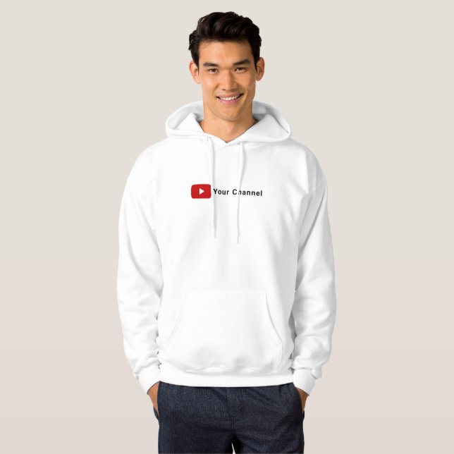Veste À Capuche Youtube Nom de la chaîne T-shirt blanc personnalis (Devant entier)