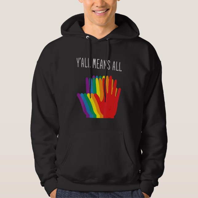 Veste À Capuche Yu2019all Signifie Tous Coeurs Arc-En-Ciel Drapeau (Devant)