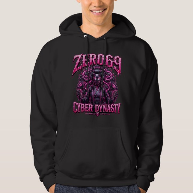 Veste À Capuche ZERO69 Cyber Dynasty – Protocole Néon Geisha (Devant)