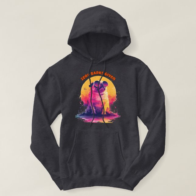 Veste À Capuche Zero Barks Given | Sweatshirt drôle rétro pour hom (Design devant)