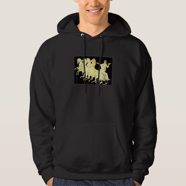Veste À Capuche Zeus dans un char avec tonnerre et chevaux (Devant)
