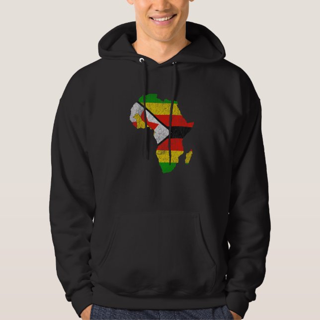 Veste À Capuche Zimbabwe Flag Africa Continent Silhouette Gift Zim (Devant)