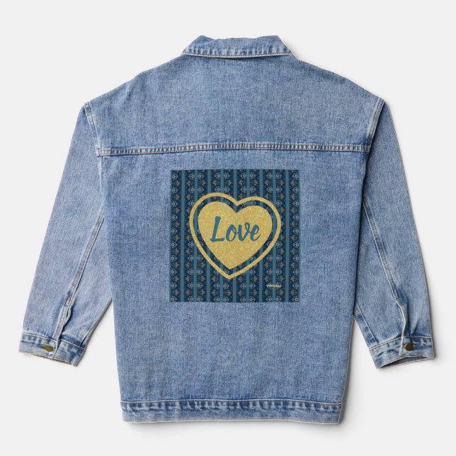 Veste Denim Bleue Gravée par la poète Adiela Akoo (Verso)