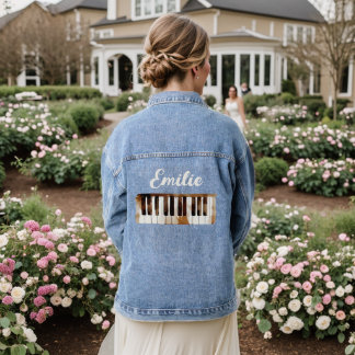 Veste Denim pour femmes à clavier de piano