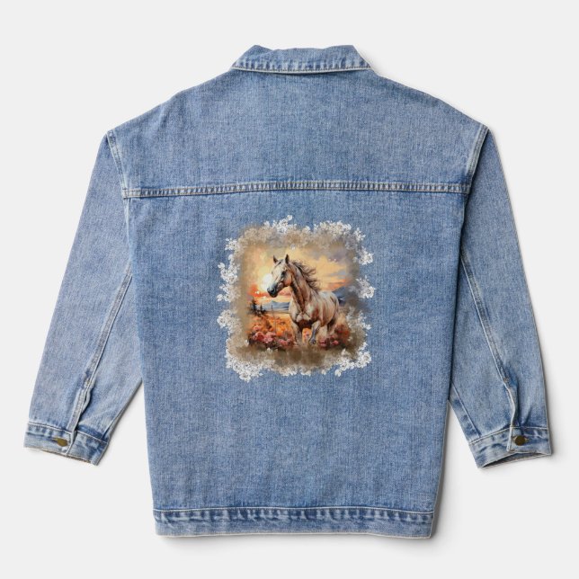 Veste Denim Sunset du Cheval Galloping (Verso)