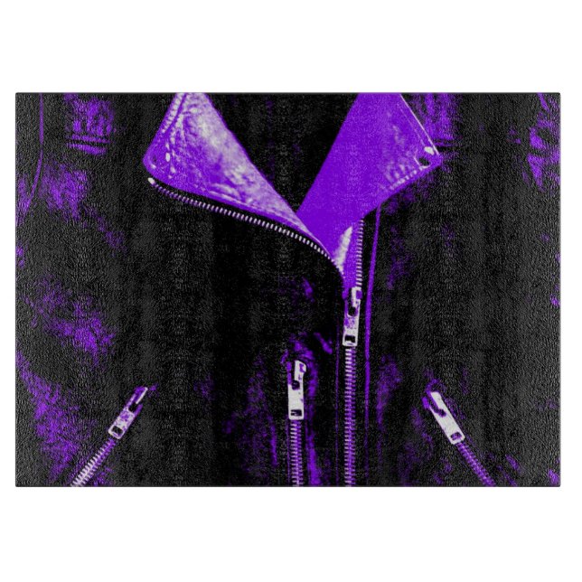Veste en cuir Planche à découper violette (Devant)