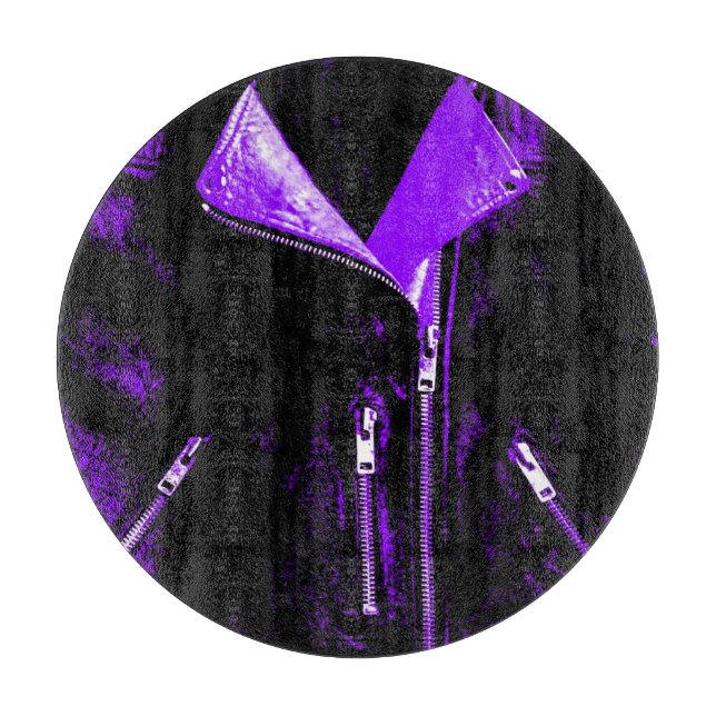 Veste en cuir Purple planche à découper ronde (Devant)