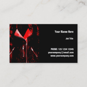 Veste en cuir rouge carte de visite horizontal