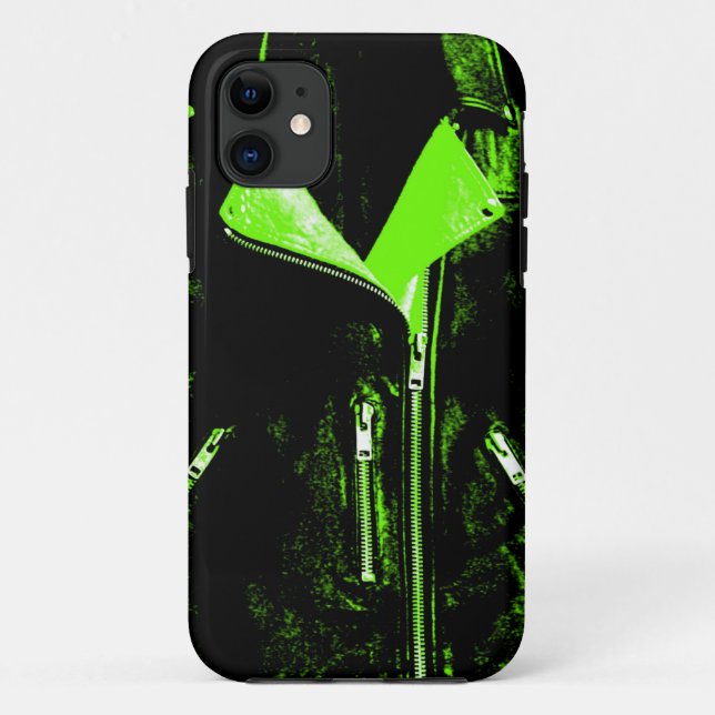 Veste en cuir vert iPhone 5 coque (Dos)
