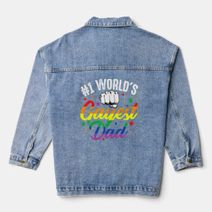 Veste En Jean 1 World's Gayest Papa Fête des pères Lgbt Pride Pl