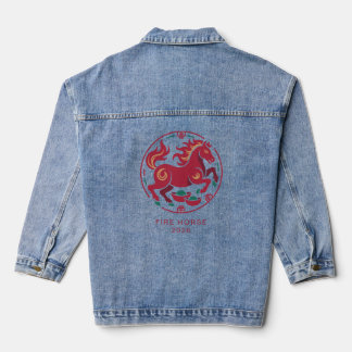 Veste En Jean 2026 Année du Cheval de Feu Chance du Zodiaque Chi