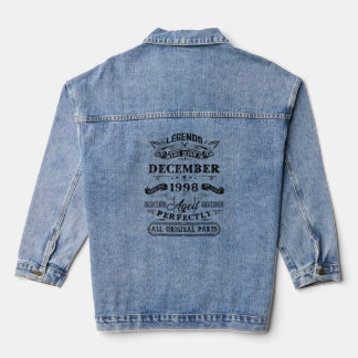 Veste En Jean 24e Anniversaire Légendes Né En Décembre 1998 24 A