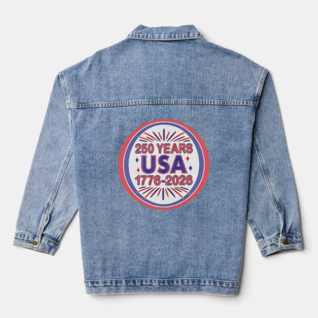 Veste En Jean 250 ans USA | Semiquinentenaire 1776-2026 (Verso)