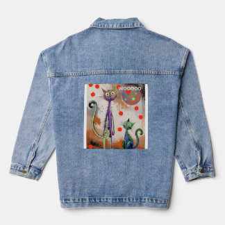 Veste En Jean 2 chatte en bois