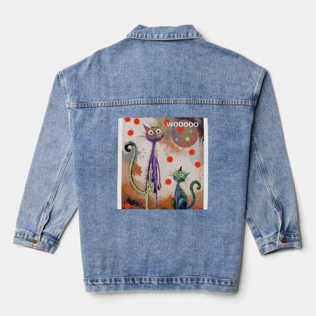 Veste En Jean 2 chatte en bois (Verso)