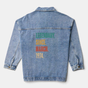 Veste En Jean 49 Ans Vintage 1974 Anniversaire 49 Mars Déco