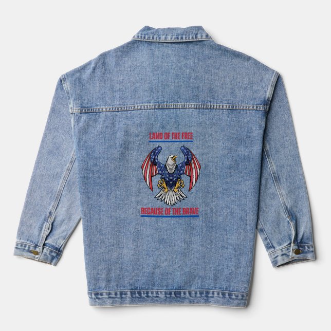 VESTE EN JEAN 4TH JULY\FREE AND FREEDOM\EAGLE (Verso)