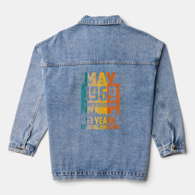 Veste En Jean 53e anniversaire 53 ans stupéfiant depuis mai 1969 (Verso)