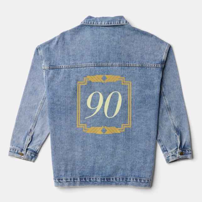 Veste En Jean 90e anniversaire dire 90 ans fête (Verso)