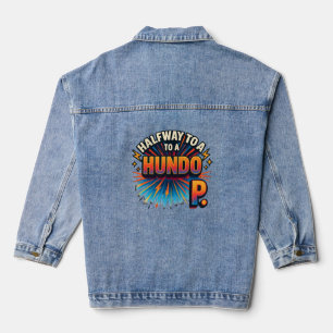 Veste En Jean À mi-chemin d'un Hundo - Motivationnel