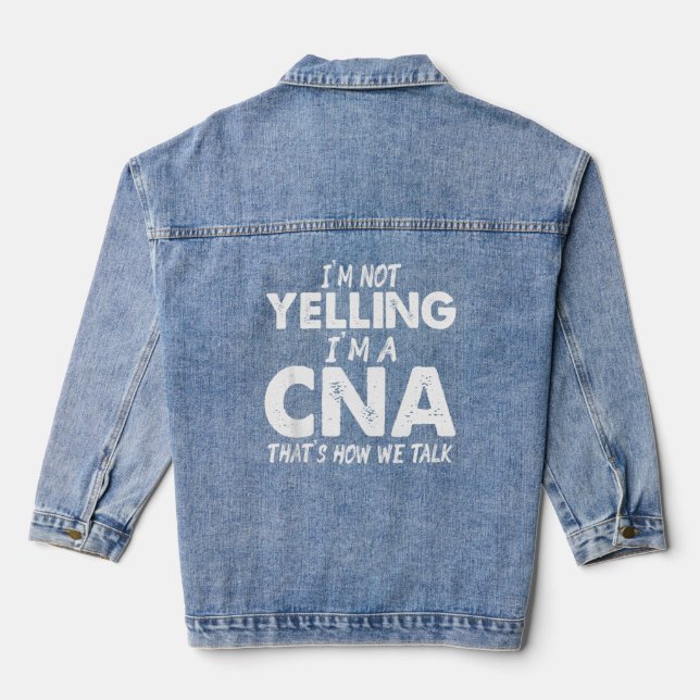 Veste En Jean Adjointe en soins infirmiers certifiée Cna Yelling (Verso)