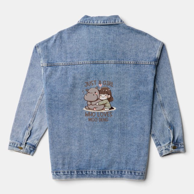 Veste En Jean Adorable Baby Hippo, Jus Une Fille Qui Aime Moo De (Verso)