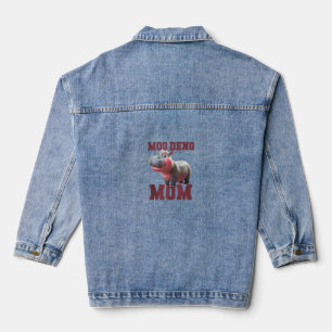 Veste En Jean Adorable MOO DENG MOM Baby Hippo Mama Dabbing Prin
