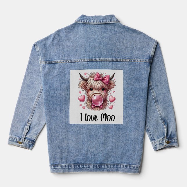 Veste En Jean Adorable Vache de Saint-Valentin (Verso)