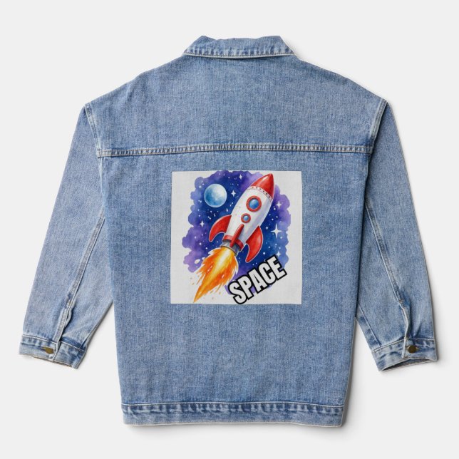 Veste En Jean Affiche d'aventure spatiale | L'aventure vous atte (Verso)