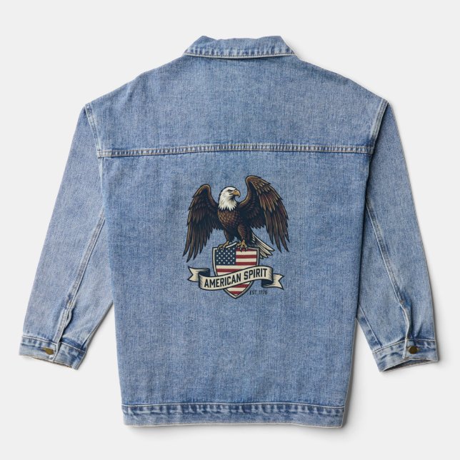 Veste En Jean Aigle américain Esprit Américain (Verso)