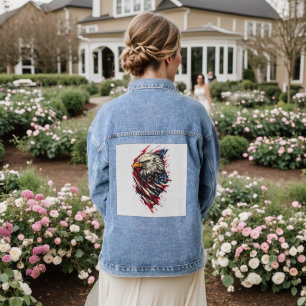 Veste En Jean Aigle américain patriotique vintage 4 juillet