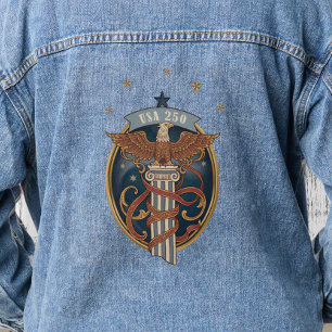 Veste En Jean Aigle américain USA 250 Motif Art nouveau ID1304