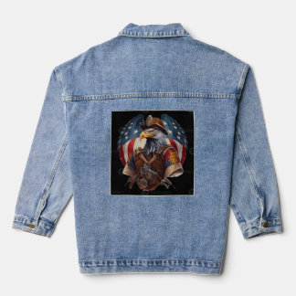 Veste En Jean Aigle patriotique américaine - Cowboy occidental s