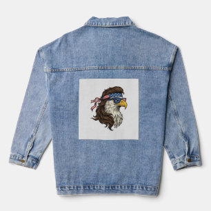 Veste En Jean Aigle patriotique Mullet Gravure vintage vecteur D