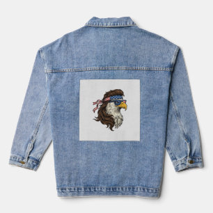 Veste En Jean Aigle patriotique Mullet Gravure vintage vecteur D