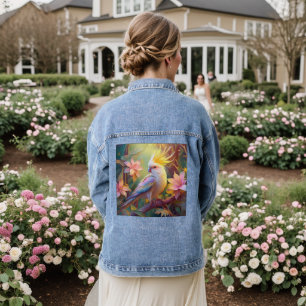 Veste En Jean Aile Iridescente Cockatiel Imaginaire Oiseau