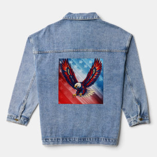 Veste En Jean Ailes d'aigle patriotique Drapeau américain